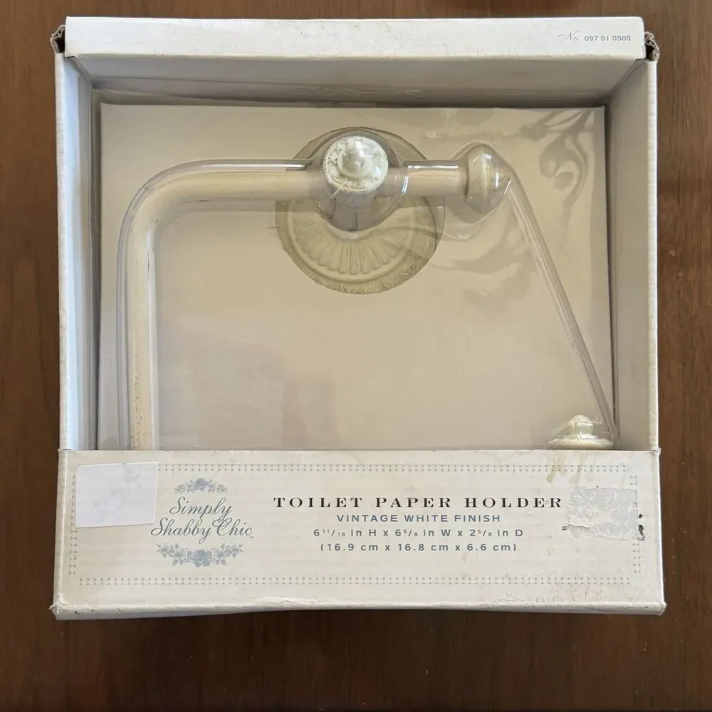 Simply Shabby Chic Toilet Paper Holder Bathroom Hardware Ivory NEW Cottage